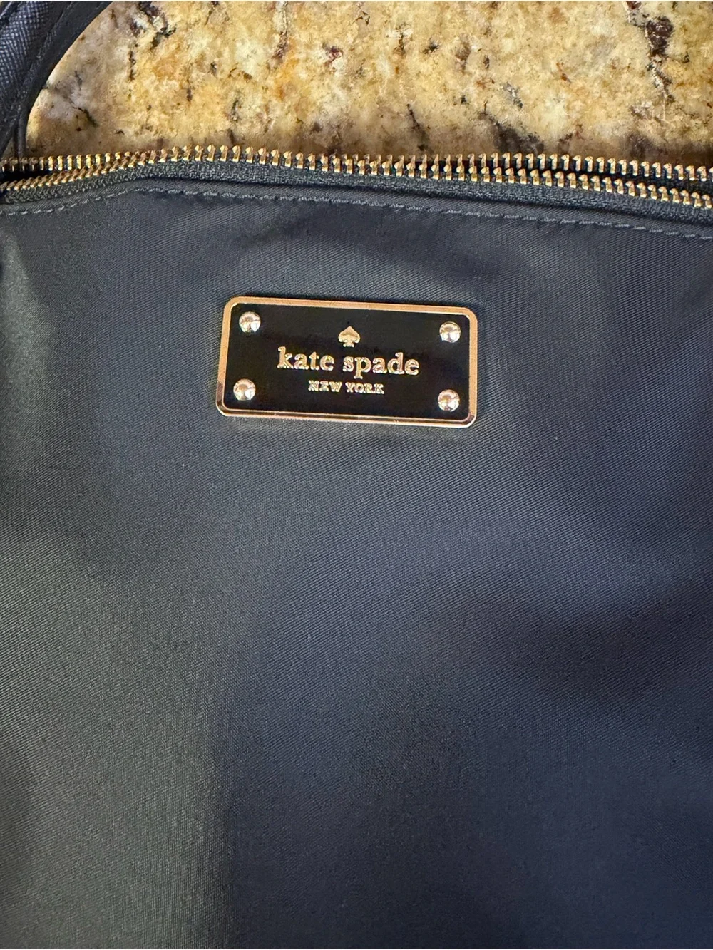 kate spade Black Nylon Laptop Bag with Leather Handles